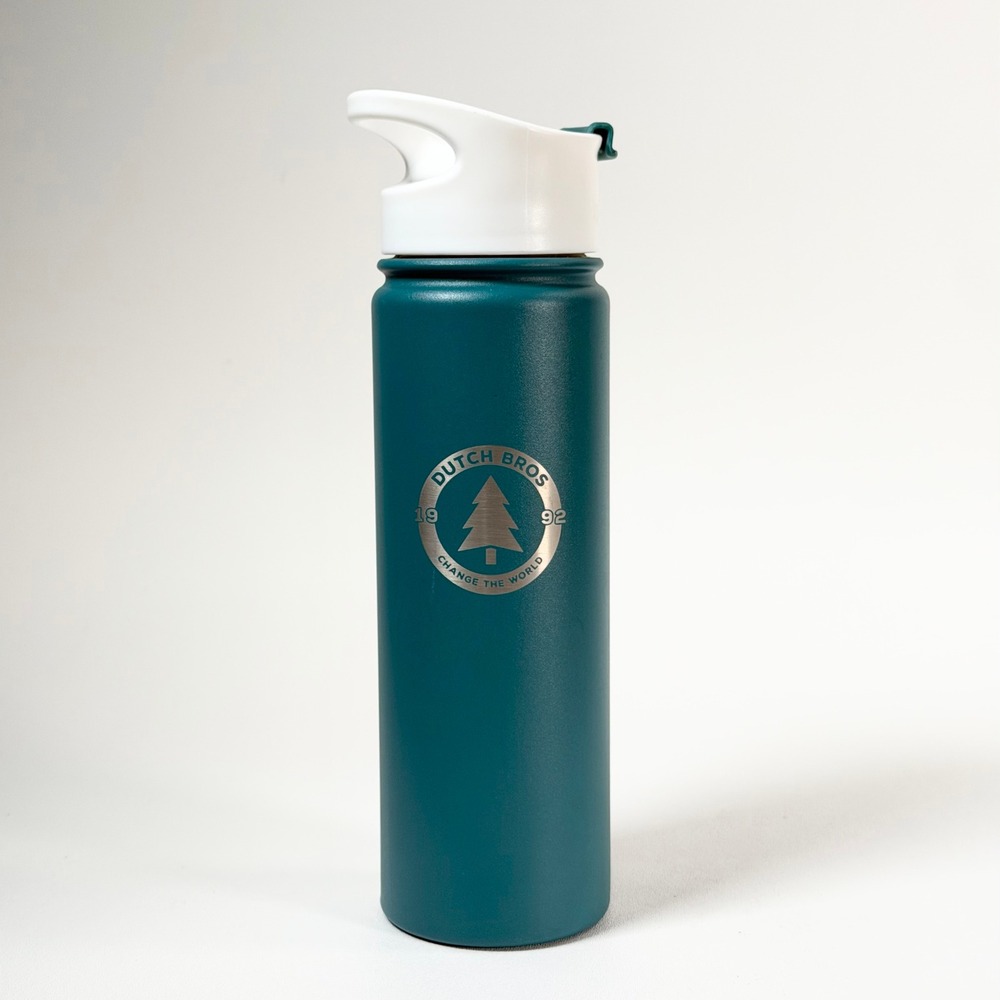 Dutch Bros Coffee Tumbler Insulated Travel Mug 20oz Green Stainless Steel‎